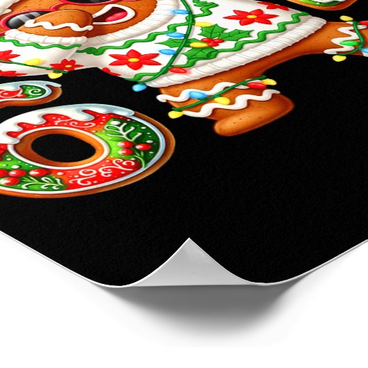 Funny Gingerbread Six Seven 67 Ice Cream Drip Chri ポスター (角)