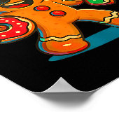 Funny Gingerbread Six Seven 67 Ice Cream Drip Chri ポスター (角)