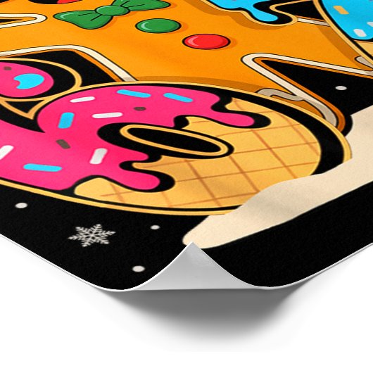 Funny Gingerbread Six Seven 67 Ice Cream Drip Chri ポスター (角)