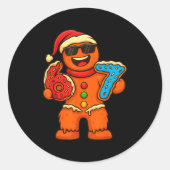 Funny Gingerbread Six Seven 67 Ice Cream Drip Chri ラウンドシール (正面)