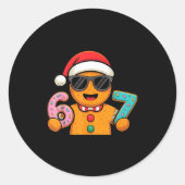 Funny Gingerbread Six Seven 67 Ice Cream Drip Chri ラウンドシール (正面)