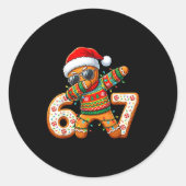 Funny Gingerbread Six Seven 67 Ice Cream Drip Chri ラウンドシール (正面)