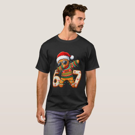 Funny Gingerbread Six Seven 67 Ice Cream Drip Chri Tシャツ (正面フル)