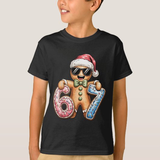 Funny Gingerbread Six Seven 67 Ice Cream Drip Chri Tシャツ (正面)