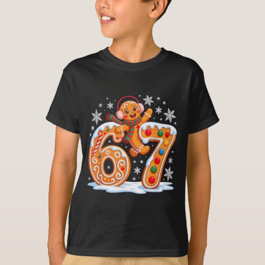 Funny Gingerbread Six Seven 67 Ice Cream Drip Chri Tシャツ (正面)