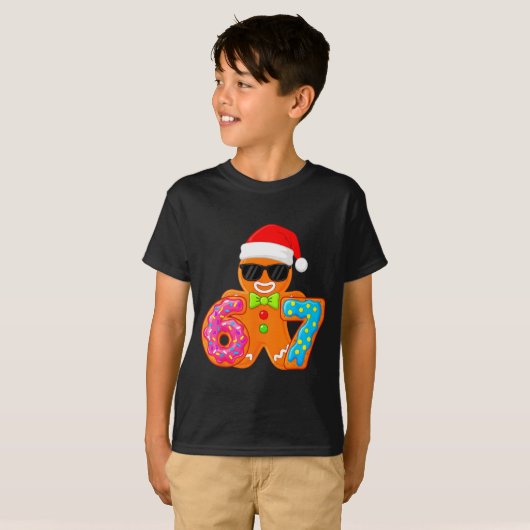 Funny Gingerbread Six Seven 67 Ice Cream Drip Chri Tシャツ (正面フル)