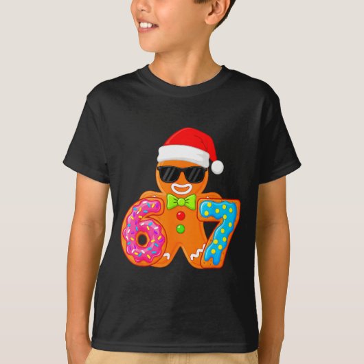 Funny Gingerbread Six Seven 67 Ice Cream Drip Chri Tシャツ (正面)