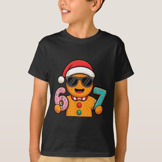 Funny Gingerbread Six Seven 67 Ice Cream Drip Chri Tシャツ (正面)