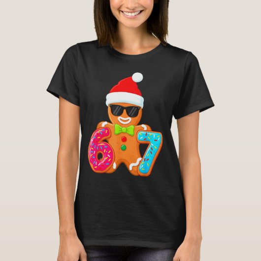Funny Gingerbread Six Seven 67 Ice Cream Drip Chri Tシャツ (正面)