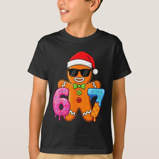 Funny Gingerbread Six Seven 67 Ice Cream Drip Chri Tシャツ (正面)