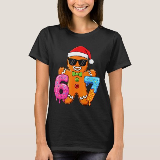 Funny Gingerbread Six Seven 67 Ice Cream Drip Chri Tシャツ (正面)