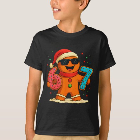 Funny Gingerbread Six Seven 67 Ice Cream Drip Chri Tシャツ (正面)