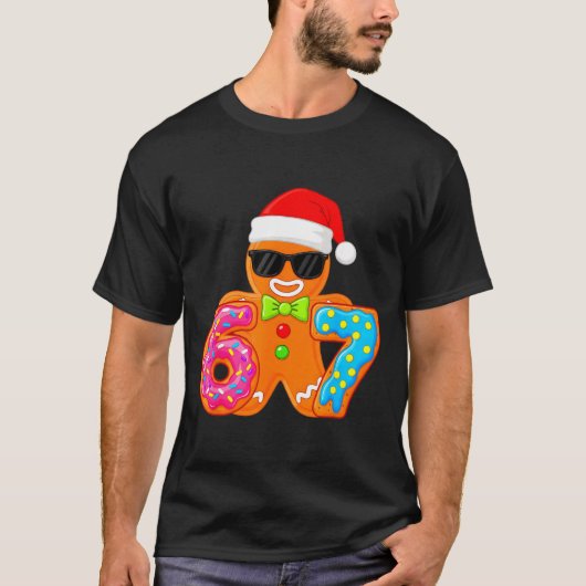Funny Gingerbread Six Seven 67 Ice Cream Drip Chri Tシャツ (正面)