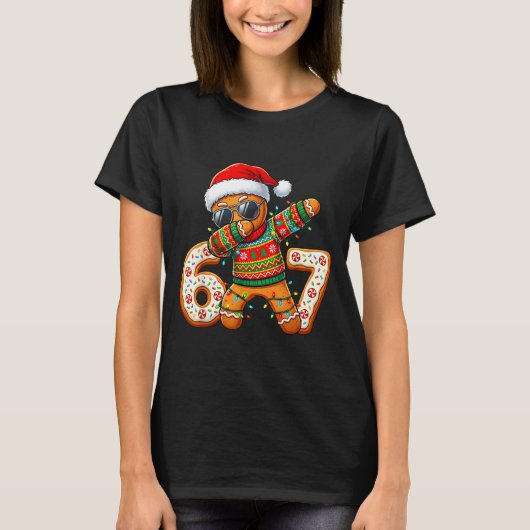 Funny Gingerbread Six Seven 67 Ice Cream Drip Chri Tシャツ (正面)
