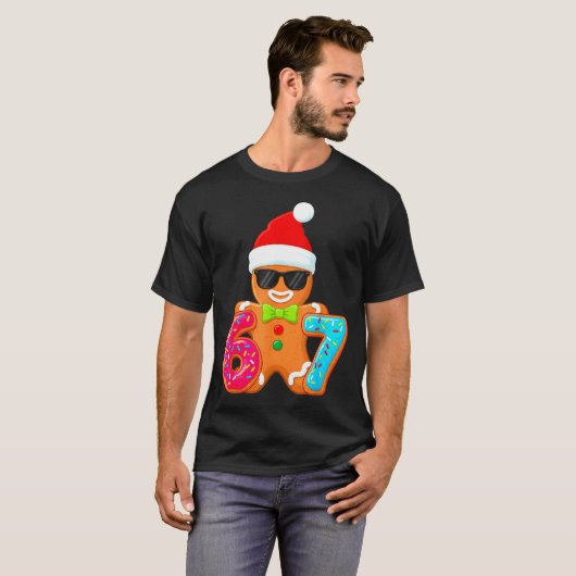 Funny Gingerbread Six Seven 67 Ice Cream Drip Chri Tシャツ (正面フル)