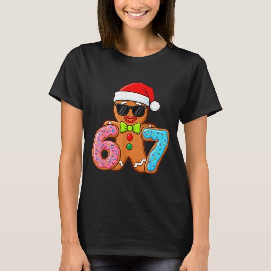Funny Gingerbread Six Seven 67 Ice Cream Drip Chri Tシャツ (正面)