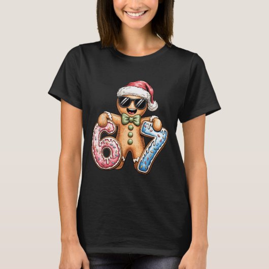 Funny Gingerbread Six Seven 67 Ice Cream Drip Chri Tシャツ (正面)