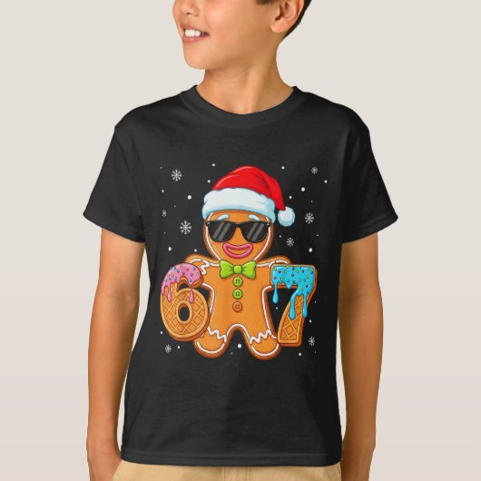 Funny Gingerbread Six Seven 67 Ice Cream Drip Chri Tシャツ (正面)