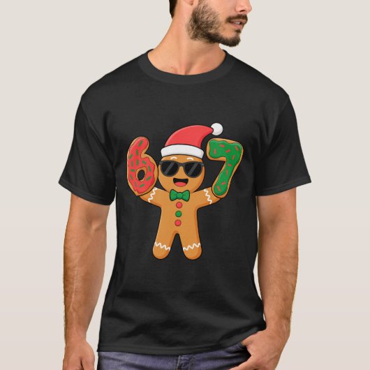 Funny Gingerbread Six Seven 67 Ice Cream Drip Chri Tシャツ (正面)