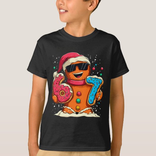 Funny Gingerbread Six Seven 67 Ice Cream Drip Chri Tシャツ (正面)