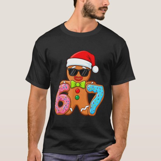 Funny Gingerbread Six Seven 67 Ice Cream Drip Chri Tシャツ (正面)