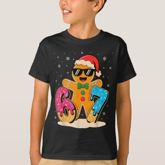 Funny Gingerbread Six Seven 67 Ice Cream Drip Chri Tシャツ (正面)