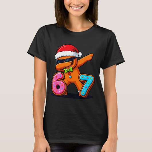 Funny Gingerbread Six Seven 67 Ice Cream Drip Chri Tシャツ (正面)