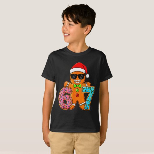 Funny Gingerbread Six Seven 67 Ice Cream Drip Chri Tシャツ (正面フル)