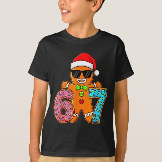 Funny Gingerbread Six Seven 67 Ice Cream Drip Chri Tシャツ (正面)