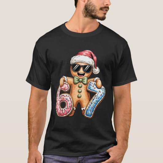 Funny Gingerbread Six Seven 67 Ice Cream Drip Chri Tシャツ (正面)