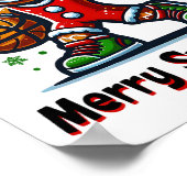 Funny Gingerbread Sketll Christmas Men Boys Kids  ポスター (角)