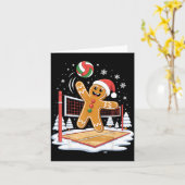 Funny Gingerbread Volleyball Player Christmas  カード (黄色い花)