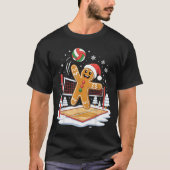 Funny Gingerbread Volleyball Player Christmas Tシャツ (正面)