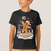 Funny Gingerbread Volleyball Player Christmas Tシャツ (正面)