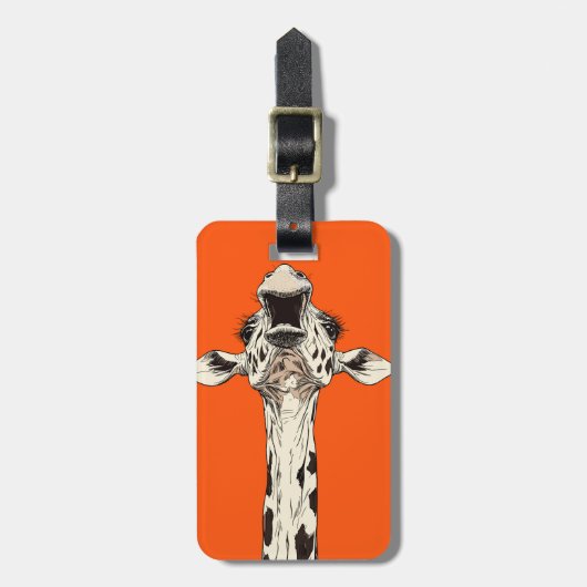 Funny Giraffe ラゲッジタグ (正面縦)