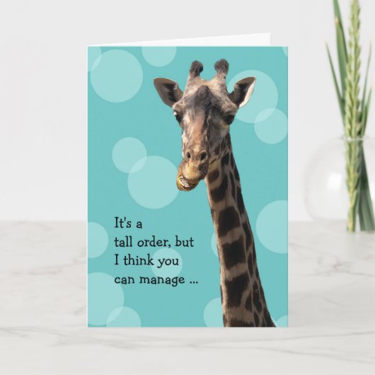 Funny Giraffe Birthday Card カード (正面)