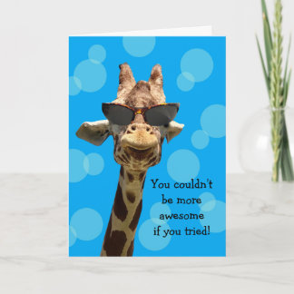 Funny Giraffe Birthday Card カード