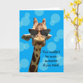 Funny Giraffe Birthday Card カード (黄色い花)