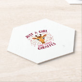 Funny Giraffe Design For Women Girls Safari Giraff ペーパーコースター (アングル)