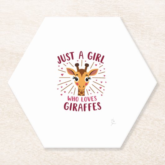 Funny Giraffe Design For Women Girls Safari Giraff ペーパーコースター (正面)