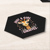 Funny Giraffe Design For Women Girls Safari Giraff ペーパーコースター (アングル)