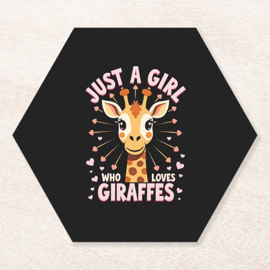 Funny Giraffe Design For Women Girls Safari Giraff ペーパーコースター (正面)