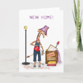 Funny giraffe new home card カード (正面)