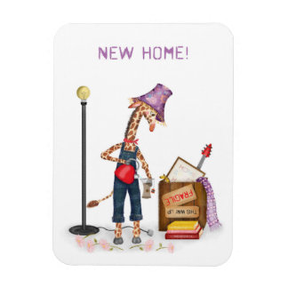 Funny giraffe new home magnet マグネット