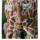 Funny Giraffe Shower Curtain “Are You Poopin’?” –  シャワーカーテン (正面)