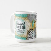 Funny Girl Runs on Caffeine Sarcasm Mug Gift Her コーヒーマグカップ (正面左)