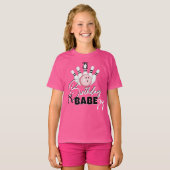 Funny Girls BOWling Birthday BABE Pink Bows Party Tシャツ (正面フル)