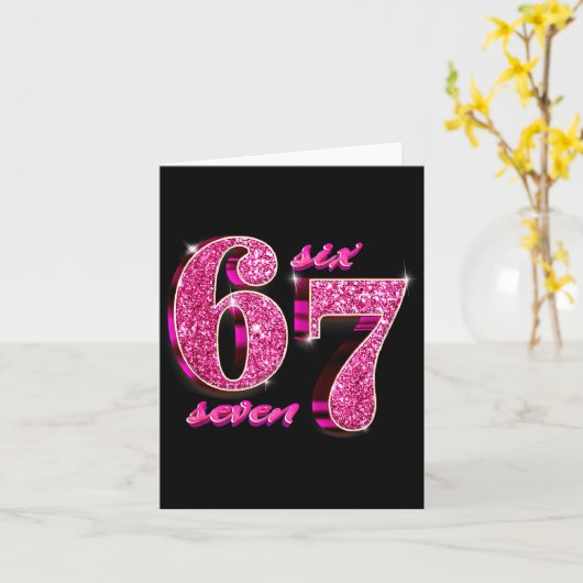 Funny Girls Nk Coquette 67 Six Seven Meme Brainrot カード (黄色い花)