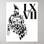 Funny Gladiator 67 Meme Roman Numerals Lxvii Viral ポスター (正面)