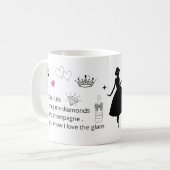 Funny Glam Quote Mug コーヒーマグカップ (正面左)